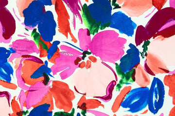Viskose Webware, "Julia" by Swafing, Blumen, pink, blau, 0,5 m